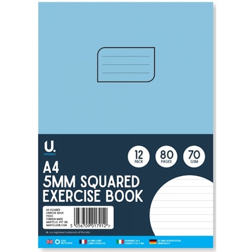 Squared exercise book 5mm - a4,